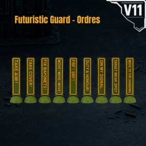 Futuristic Guard | Pack de 45 ordres | Wargame tokens