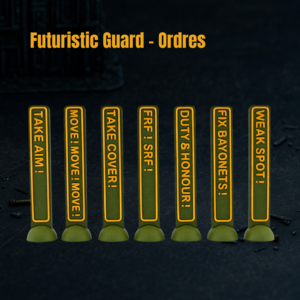 Futuristic Guard | Pack de 38 ordres | Wargame tokens