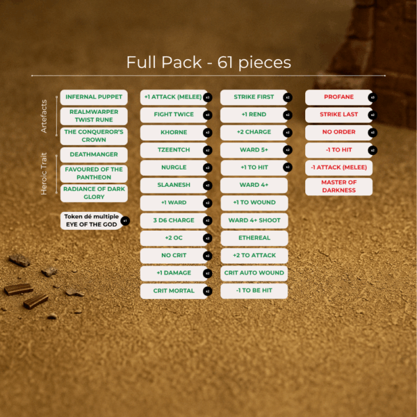 Pack de 61 tokens "Hordes of Chaos" – Image 2