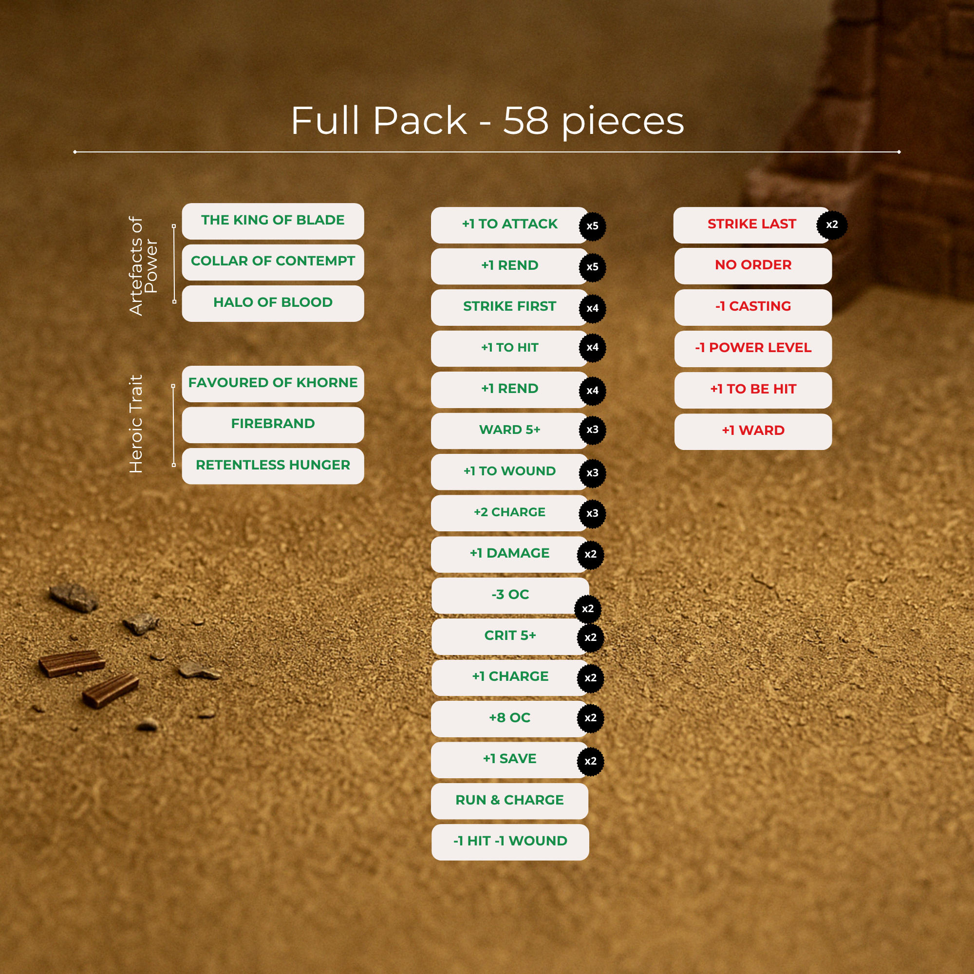 Pack de 58 tokens "Blades of blood" – Image 2