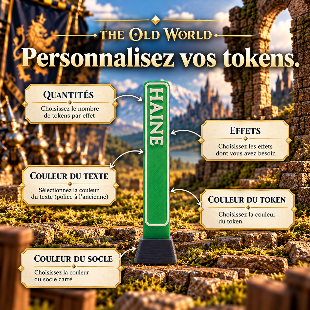 Tokens 100% personnalisable Version Old Fantasy