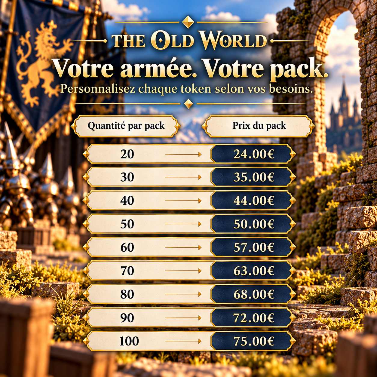 Tokens 100% personnalisable Version Old Fantasy – Image 2